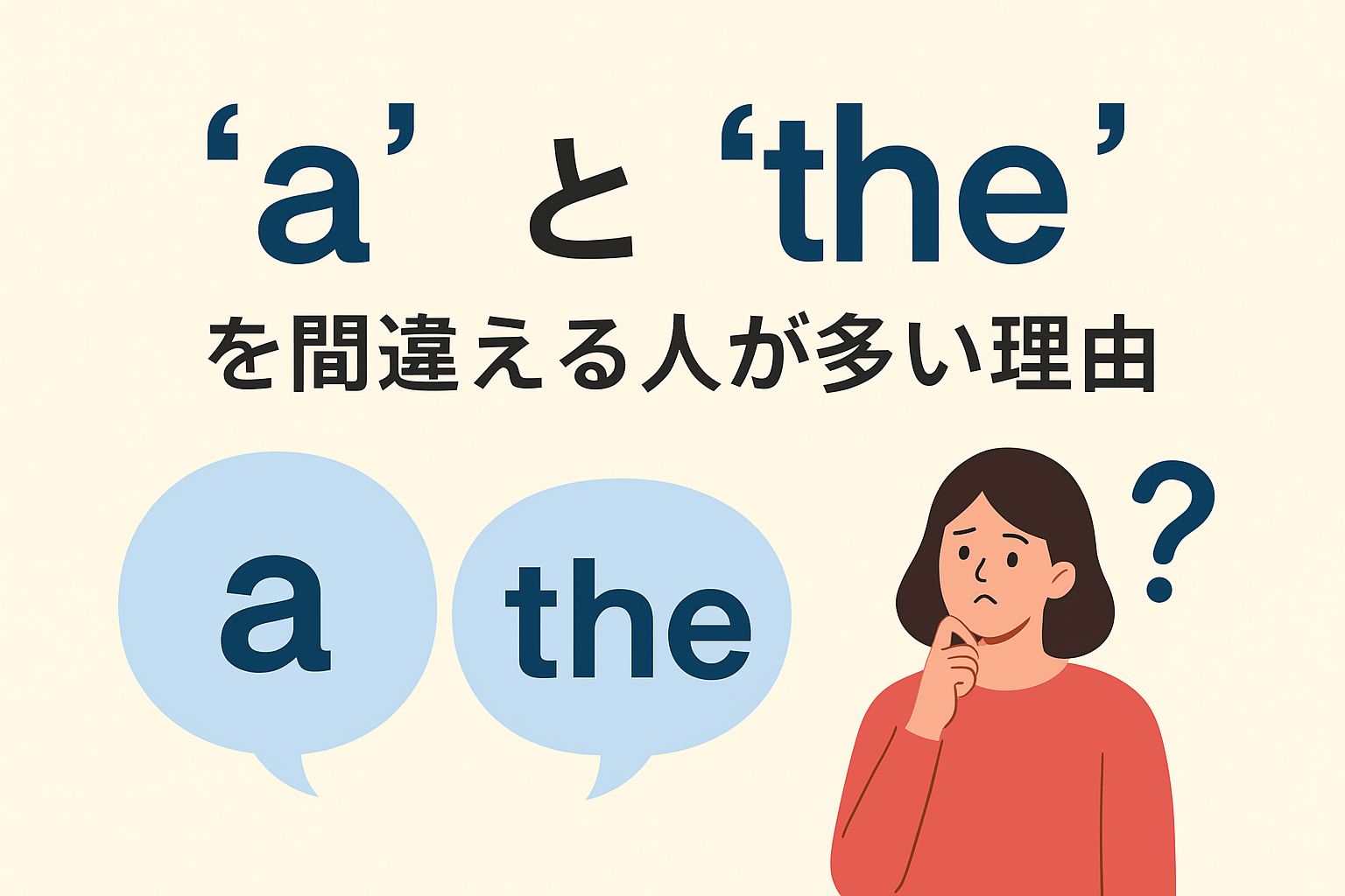 “a”と“the”を間違える人が多い理由 ― これで英検の作文も安心！